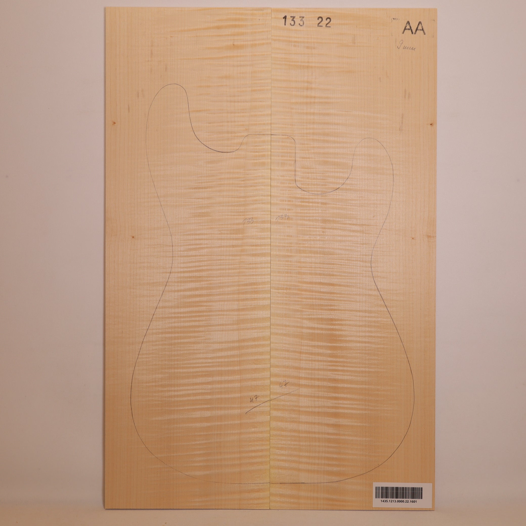 Maple Drop Top 2-piece for Electric Guitar AA (no. 1601)