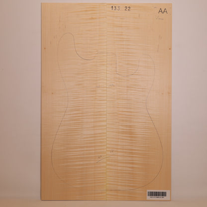 Maple Drop Top 2-piece for Electric Guitar AA (no. 1601)