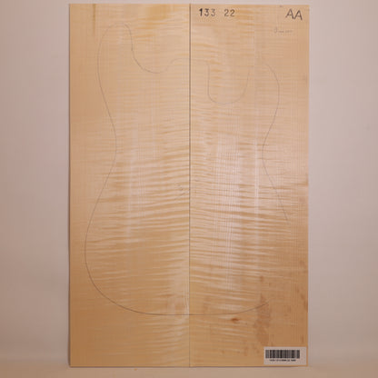 Maple Drop Top 2-piece for Electric Guitar AA (no. 1604)