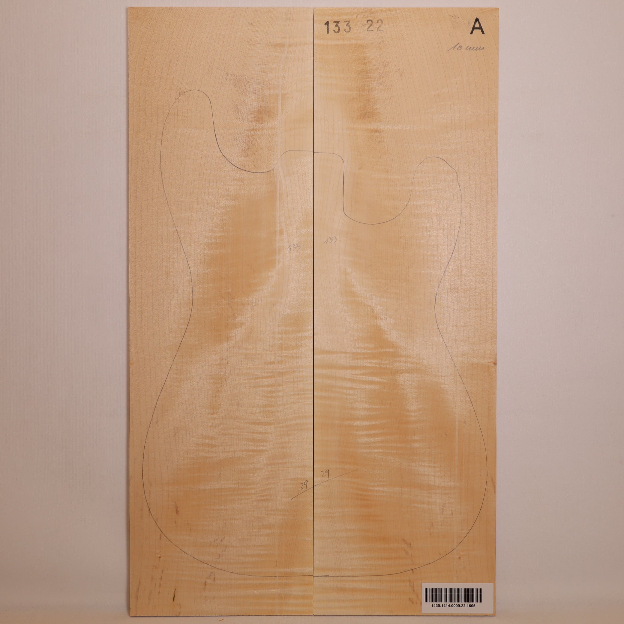 Maple Drop Top 2-piece for Electric Guitar A (no. 1605)