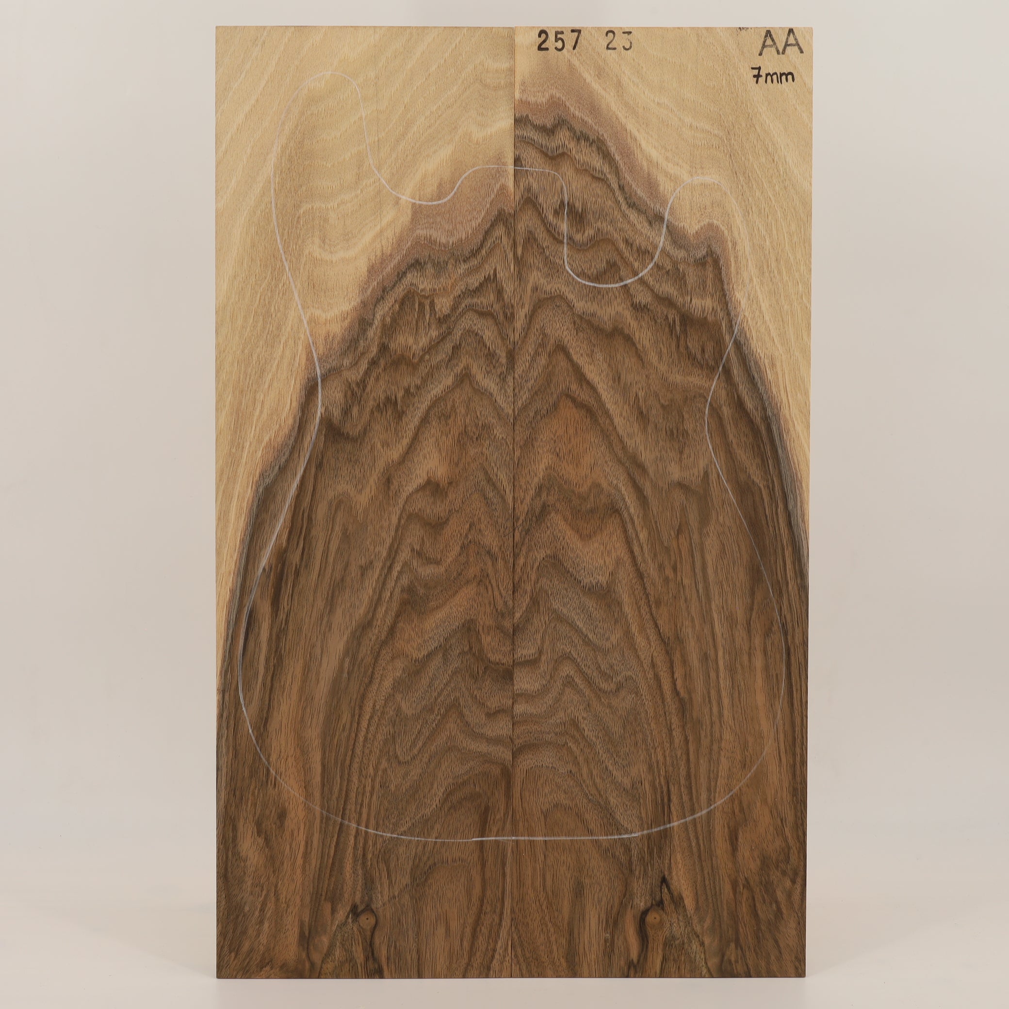 Walnut Drop Top 2-piece for Electric Guitar AA (no. 2744)