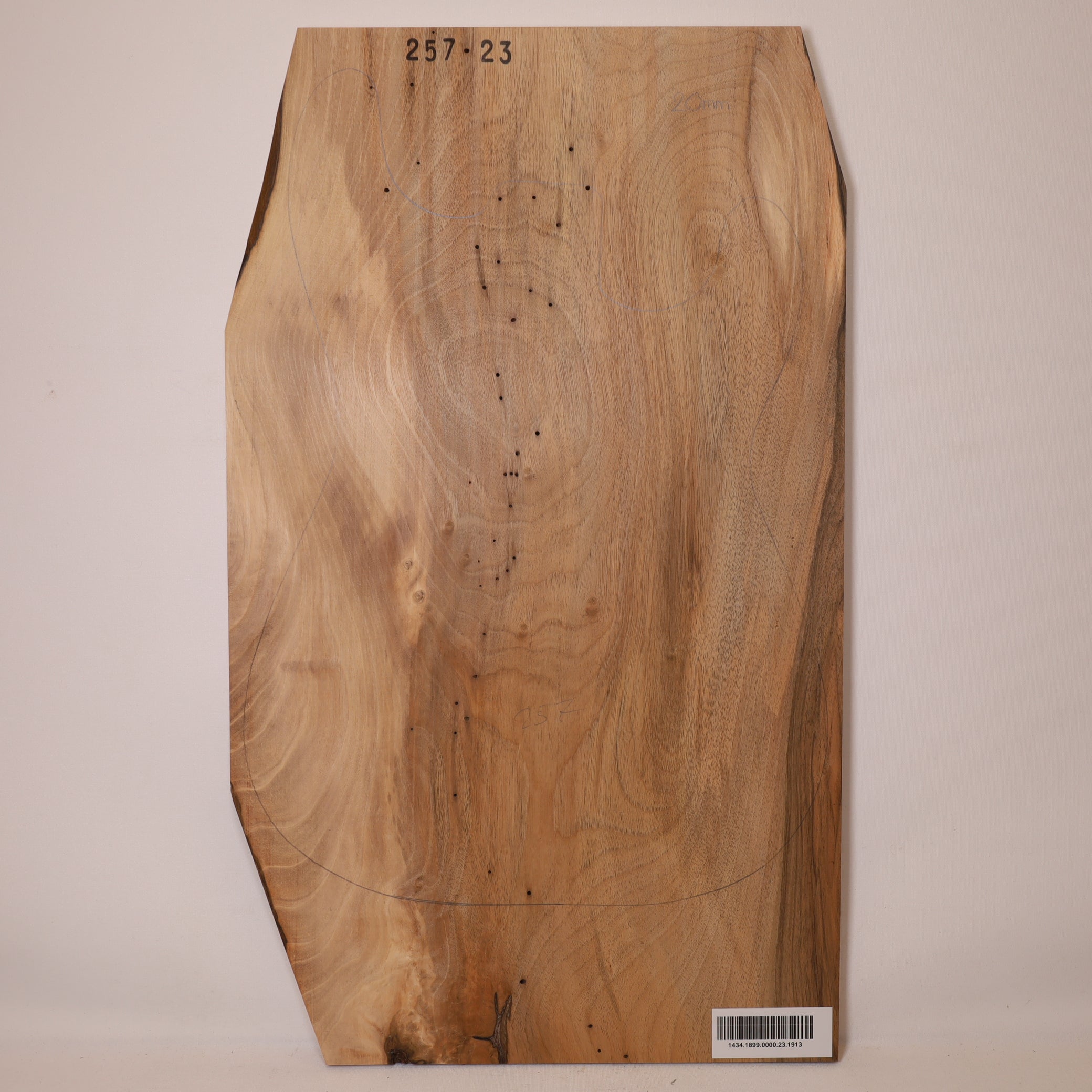 Walnut Carved Top 1-piece for Electric Guitar (no. 1913)