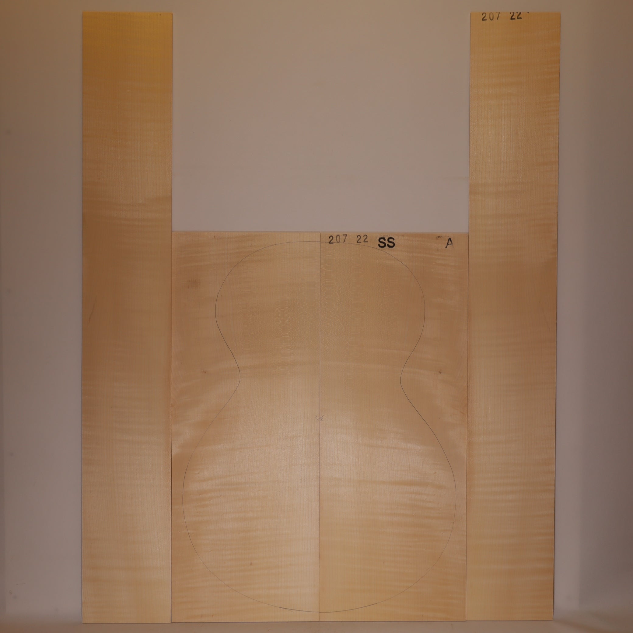 Ahorn Set (Boden/Zargen) für Steelstring Gitarre A (Nr. 2017)