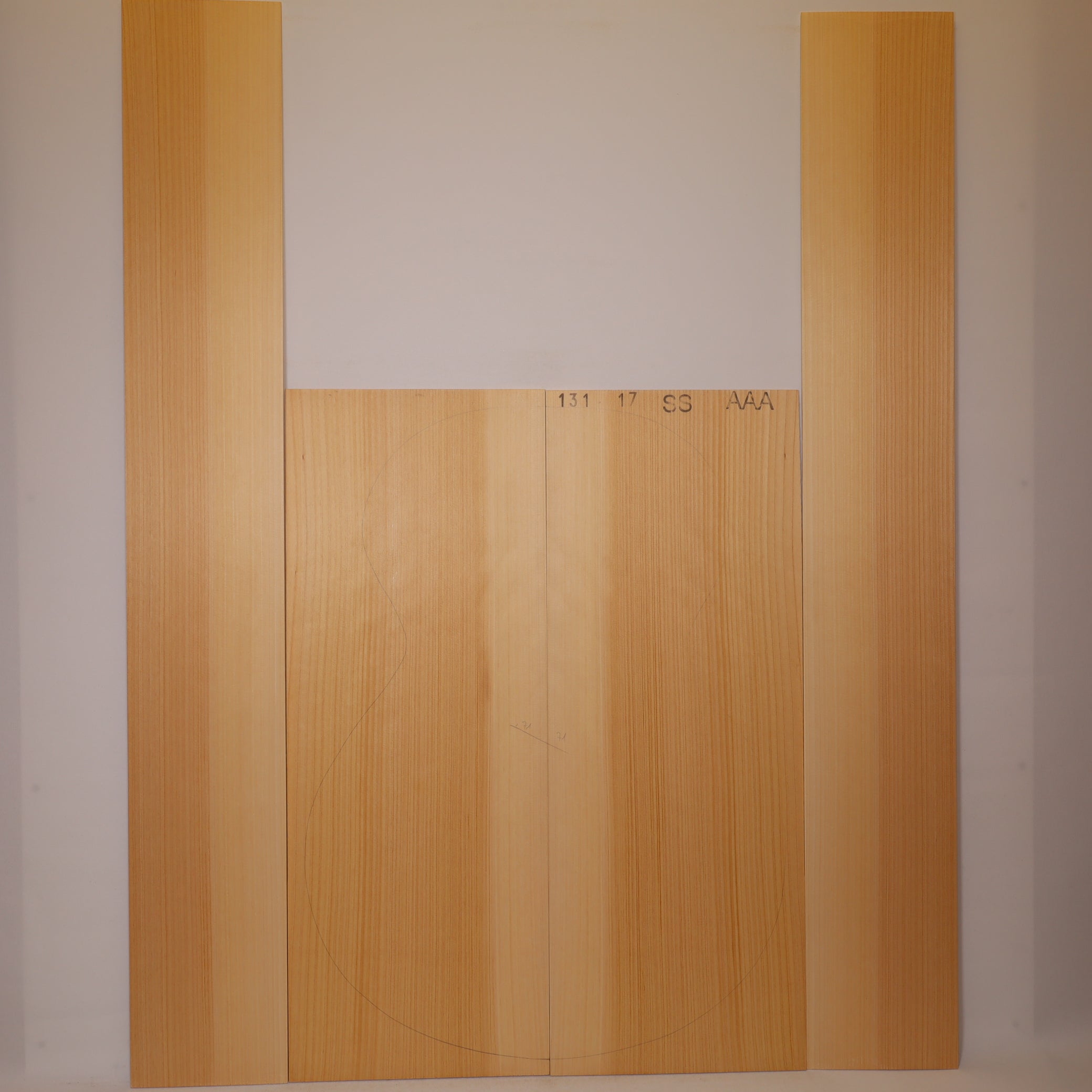 Scheinzypresse Set (Boden/Zargen) für Steelstring Gitarre AAA (Nr. 1067)