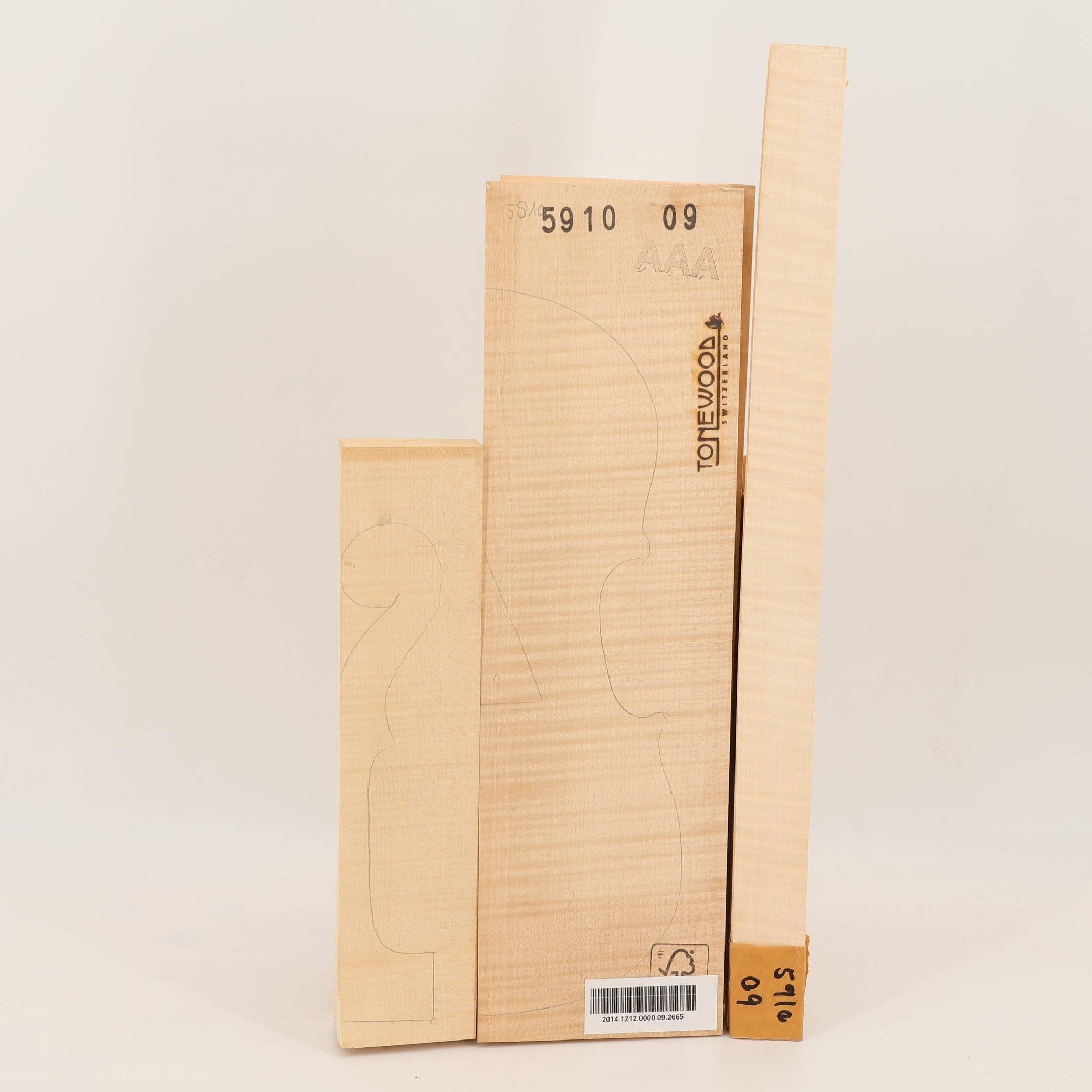 Maple Set (Back/Neck/Sides) for Violin AAA (no. 2665)